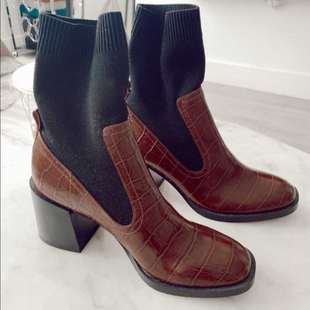 NWT Mango Sock Ankle Boots
